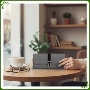 NWOT Large Gray Foldover Women’s Wallet